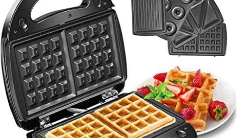 ¿Qué receta tan sencilla para hacer gofres en casa con una plancha para gofres moderna?