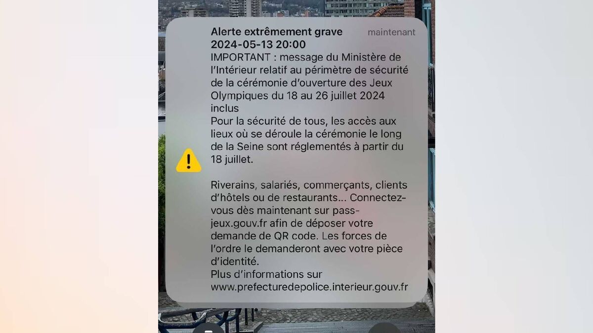 Why did some phones receive an “extreme severity alert” message this Monday regarding the Paris 2024 Olympics?
